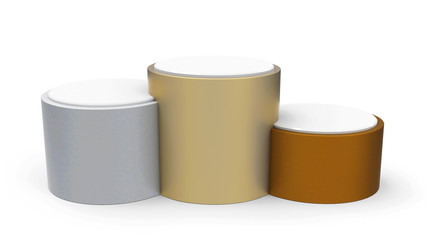 Blank metal cylinder podium