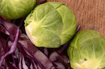 Fototapeta premium Red and brussels sprouts