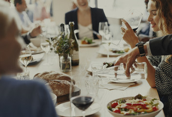 Casual Catering Discussion Meeting Colleagues Concept