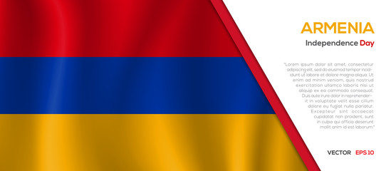 Armenia flag waving vector illustration