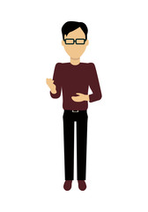 Man Character Template Vector Illustration.