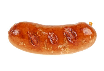 Grilled sausage isolated on white background