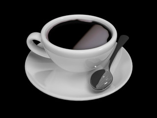 Cup of coffee napkin and spoon