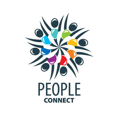 Obraz premium vector logo people