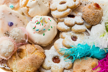 Tray of traditional sardinian pastries