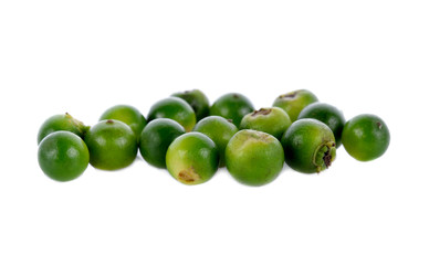 Bunches of fresh green pepper isolated on white background