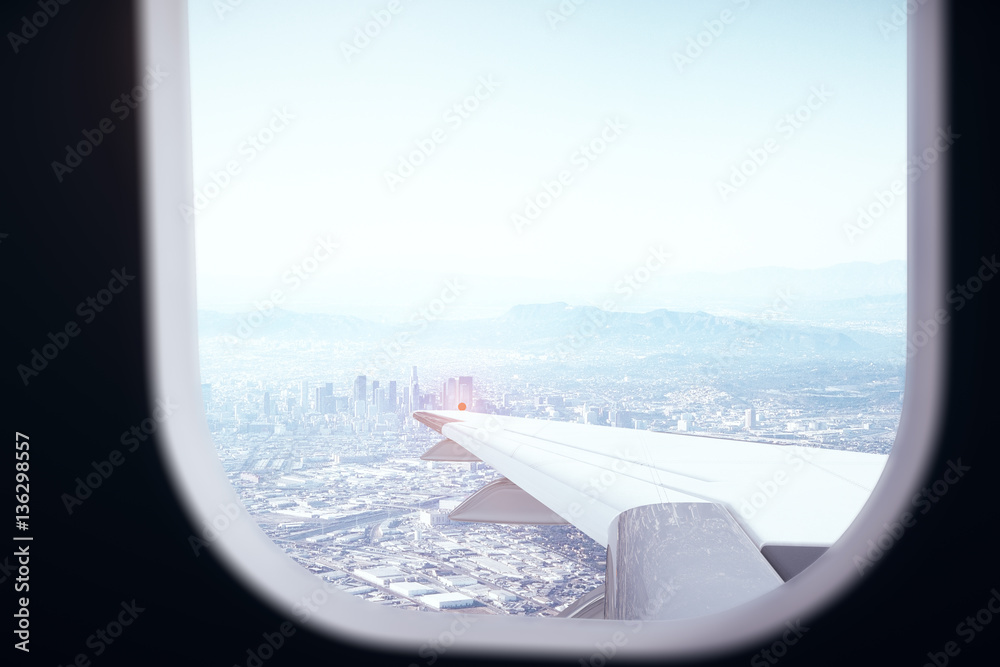 Poster airplane view from illuminator