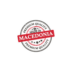 Made in Macedonia, Premium Quality printable grunge label / stamp. Print colors (CMYK) used