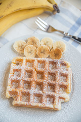 Waffeln mit Banane 