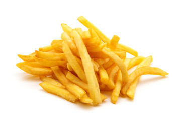 potato fry on white isolated background