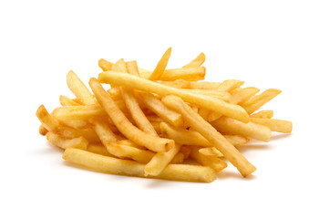 potato fry on white isolated background