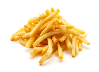 potato fry on white isolated background