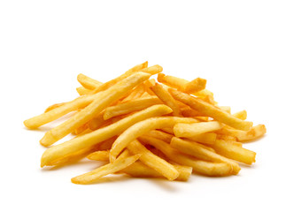 potato fry on white isolated background