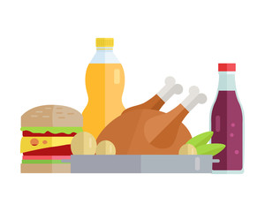 Food Concept Illustration in Flat Style Design.