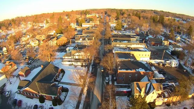 Millbrook New York Village Winter Aerial