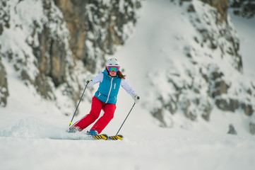 Young woman skier