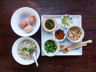 Boiled rice condiments