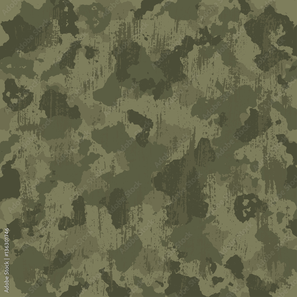 Wall mural vector military camouflage pattern in green colors