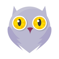 Owl Mask Isolated on White. Sticker for Toddler.