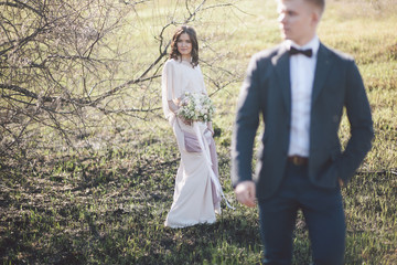 Beautiful couple in wedding day.