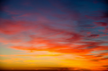 Vivid sky illuminated by the sunset