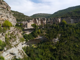 Church over the precipice in the mountains 