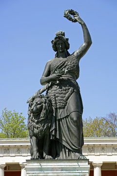 Die Bavaria an der M&uuml;nchner Theresienwies, M&uuml;nchen, Bayern, Deutschland, Europa