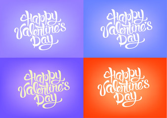 Happy Valentines Day Hand Drawing Vector Lettering design set.