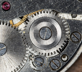 clockwork vintage mechanical watch, high resolution and detail