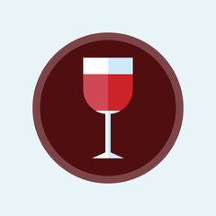 Wine glass icon vector illustration in flat style isolated on white background. Design element for Wedding, anniversary, Birthday, Valentines Day, party invitations.