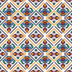 Vector seamless texture. Beautiful colored pattern for design and fashion with decorative elements