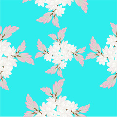 Fototapeta na wymiar Branches of tuberose - vector image. Tuberose Image medicinal, perfumery and cosmetic plants. Seamless pattern.Wallpaper. Use printed materials, signs, posters, postcards, packaging.