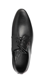 Black elegant men's shoes on  isolated background