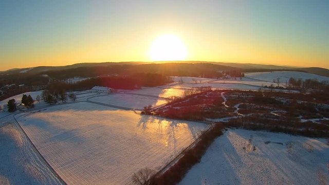 Millbrook New York Village Winter Aerial