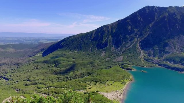 View from karb to Czarny Staw Gasienicowy in summer, Tatra Mountains, Poland, Europe
