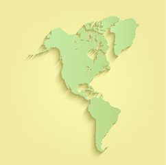 America map yellow green vector
