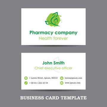 Vector Pharmacy Company Business Card Template