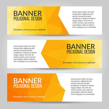 Abstract low poly banners set
