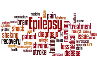 Epilepsy, word cloud concept