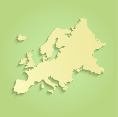 Europe map green yellow vector infographic