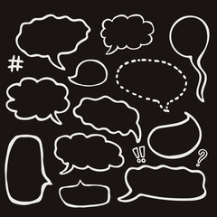 Set of Sketched Speech Bubbles