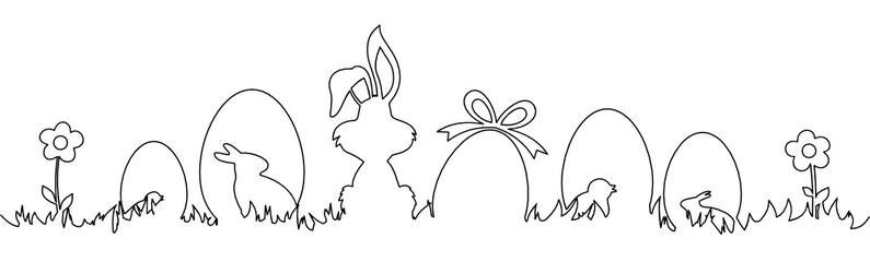Silhouette Frohe Ostern Hase und Ei