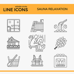 Sauna Theme Icon Set