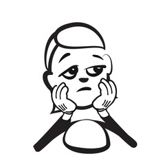 Strichmännchen Serie Emotionen - gelangweilt