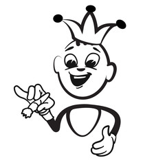 Strichmännchen Serie Emotionen - König mit Zigarre