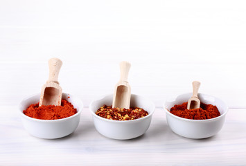 Different types of paprika