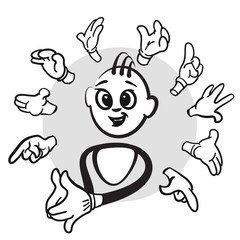 Naklejka premium Strichmännchen Serie Emotionen - fleißig