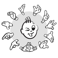 Strichmännchen Serie Emotionen - viel schaffen