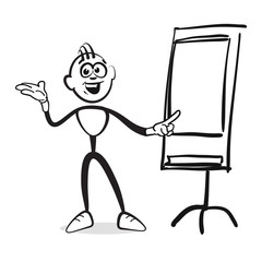 Strichmännchen Serie Emotionen - Mann am Flipchart