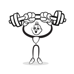 Strichmännchen Serie Emotionen - Fitness übertreiben